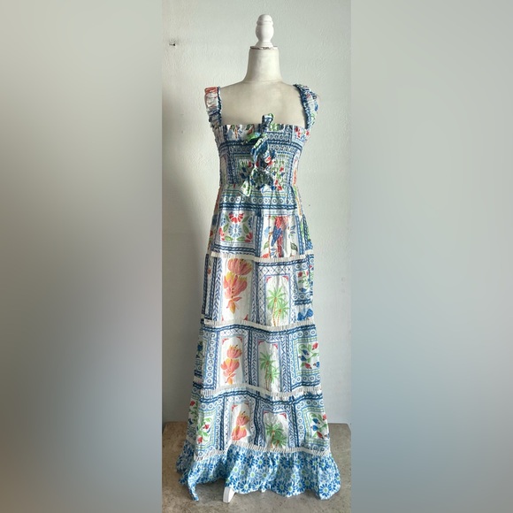☀️50% Off! Summer Sale☀️FARM RIO Tropical Tiles Maxi Dress - Picture 2 of 11